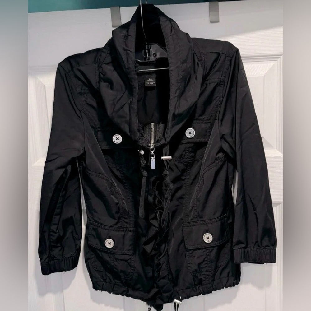 White House Black Market Nylon Cotton Blazer Jacket cropped streetwear utility 0